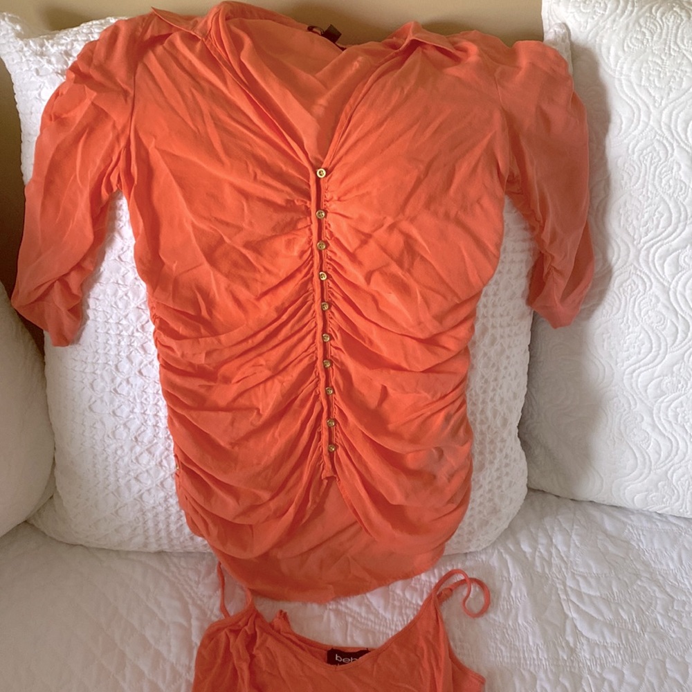 bebe ruched top - small